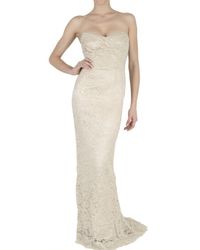 Dolce & Gabbana | Natural Long Lace Bustier Dress | Lyst