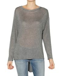 Enza Costa | Gray Thin Jersey Top | Lyst