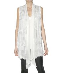 Hotel Particulier | White Chiffon and Leather Fringe Vest | Lyst