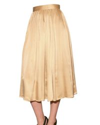 Pas Pour Toi | Metallic Satin Midi Skirt | Lyst