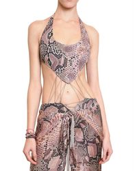 Roberto Cavalli | Multicolor Python Print Lycra Bathing Suit | Lyst
