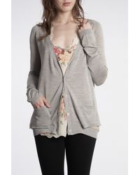 Vanessa Bruno | Gray Knit/silk Mix Cardigan | Lyst