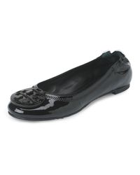 Tory Burch | Black Reva Patent Ballet Flats | Lyst