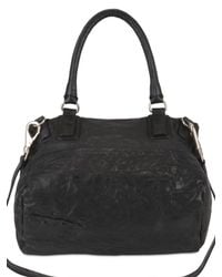 Givenchy | Black Pandora Medium Texture Washed Top Handle | Lyst