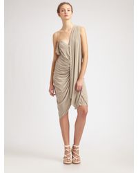 Alexander Wang | Gray Draped Goddess Dress | Lyst