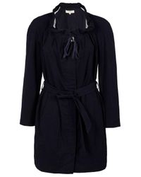 Vanessa Bruno Athé | Black Ruffle Neck Trench Coat | Lyst