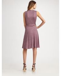 Tory Burch | Purple Theona Printed Silk Wrap-around Dress | Lyst