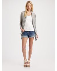 Joie | Metallic Gigi Linen Open-front Cardigan | Lyst