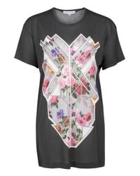 Jonathan Saunders | Black Floral Mosaic Boyfriend T-shirt | Lyst