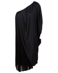 Angel Sanchez | Black One Shoulder Silk Jersey Drape Dress | Lyst