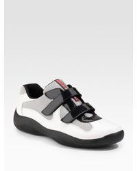 Prada | White Double-strap Sneakers for Men | Lyst