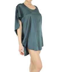 Playa Di Roberta Corti | Green Stretch Silk Satin Top | Lyst
