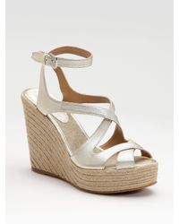 Elie Tahari | Paulette Metallic Leather Espadrilles | Lyst