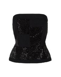 Martin Grant | Black Swarovski Beaded Strapless Bustier | Lyst