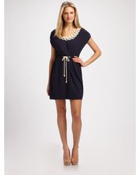 MILLY | Blue Knotted Rope Dress | Lyst