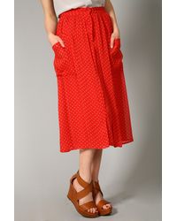Rebecca Taylor | Orange Pin Dot Skirt in Cherry | Lyst