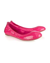 Tory Burch | Pink Eddie Patent-leather Ballerina Flats | Lyst