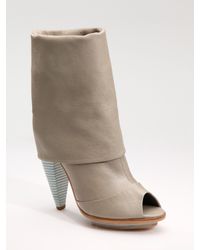 Alice + Olivia | Gray Open-toe Ankle Boots | Lyst