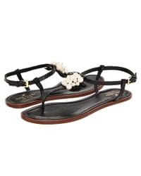 kate spade new york | Black Hedy Pearl Thong Sandals | Lyst