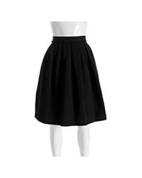 Lyst - Dolce & gabbana Black Cotton Blend Pleated Knee Length Skirt in ...