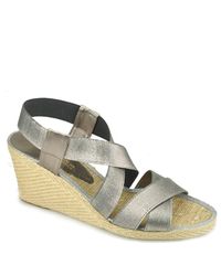 Andre Assous | Metallic Dalmira Wedge Espadrille | Lyst