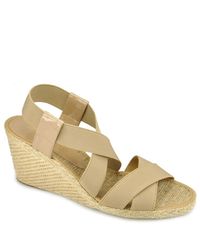Andre Assous | Natural Dalmira - Taupe Wedge Espadrille | Lyst