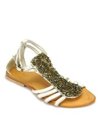 Antik Batik | Bongo - White Leather Flat Sandal | Lyst