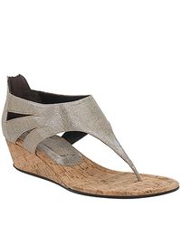 Donald J Pliner | Decima - Metallic Silver Wedge Thong | Lyst