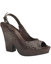 Sheridan Mia | - Brown Woven Split Wedge Sandal | Lyst