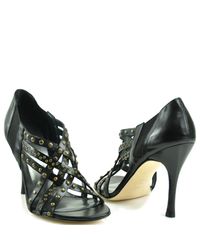 Stuart Weitzman | Black Fullup - Studded High Heel Sandal | Lyst