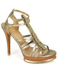 Stuart Weitzman | Green Clip - Metallic Platform Sandal | Lyst