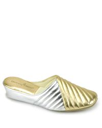 Daniel Green | Metallic Eleanor - Gold Leather Slipper | Lyst