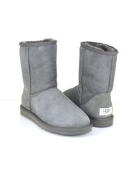 UGG | Gray Classic Short - Grey Sheepskin Boot | Lyst