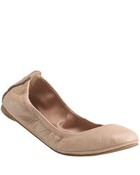 Tory Burch | Pink Eddie - Ballet Flat in Nude Leather | Lyst