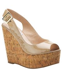 Steve Madden | Natural Wissper - Blush Patent Cork Wedge | Lyst