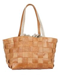 Diverso Italiano | Brown Woven Leather and Linen Shoulder Bag | Lyst