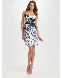 Elie Tahari | Blue Kearney Silk Georgette Dress | Lyst