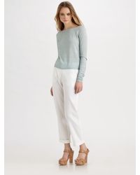 Theory | White Klemise Linen Cropped Pants | Lyst
