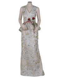 Carolina Herrera | Gray Peplum Gown | Lyst