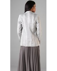 Richard Chai Love | Green Single Button Striped Blazer | Lyst