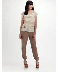 The Addison Story | White Silk Crochet Top | Lyst