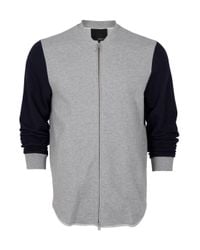 3.1 Phillip Lim | Gray Two Tone Zip Up Sports Jacket for Men | Lyst