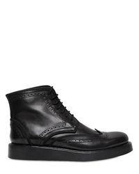 Dior Homme | Black Perforated Calfskin Lace Boots for Men | Lyst