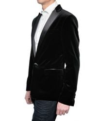 DSquared² | Black Satin Revere Velvet Jacket for Men | Lyst