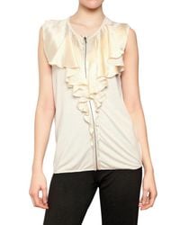 Lanvin | Natural Ruffle Zip Top | Lyst