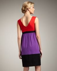 MILLY | Multicolor Natalie Belted Colorblock Dress | Lyst