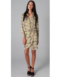 By Malene Birger | Natural Pazo Snake Print Wrap Dress | Lyst