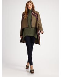 Derek Lam | Green Wool Cape Jacket | Lyst