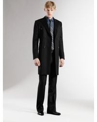 Gucci | Black Double-breasted Wool Coat for Men | Lyst
