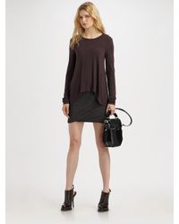 T By Alexander Wang | Gray Ruched Twist Skirt - Charcoal | Lyst